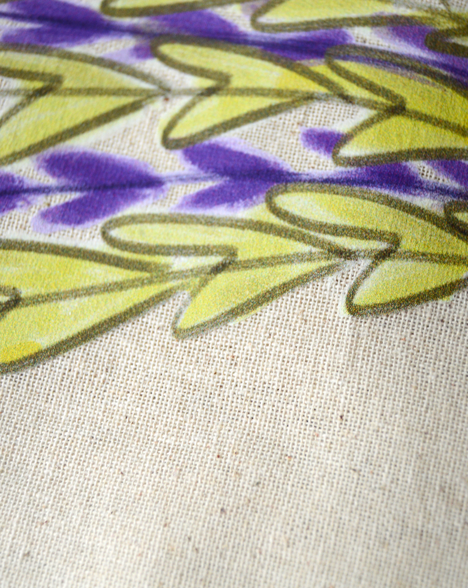 Détail zoomé de la toile et du grammage des tote bags