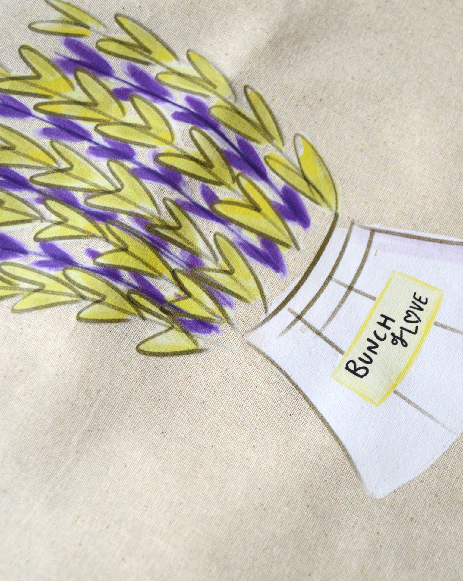 Détail de la toile et du grammage des tote bags